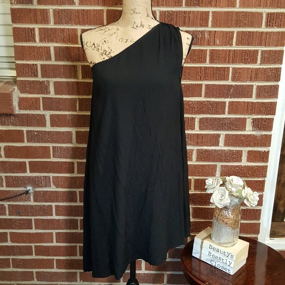 bobi Dresses & Skirts - Bobi Black LA Aline One Shoulder Flowy Dress Small